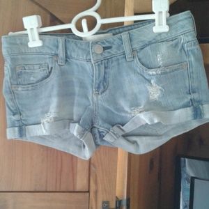 Garage brand low-rise jean shorts